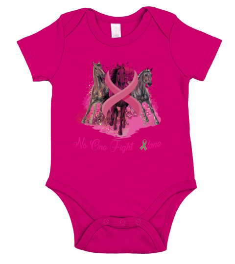 Horse With Breast Cancer Awareness Women Short Sleeve Baby One-Piece