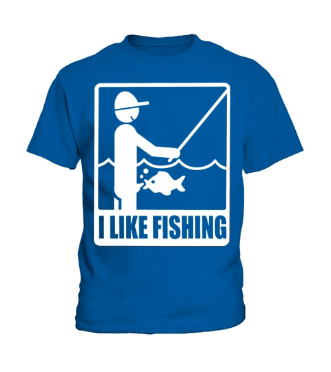 I Like Fishing Funny Sports Comic Offensive Rude Kids T-Shirt