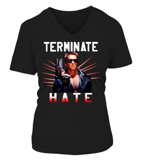 Terminate Hate V-neck T-Shirt Woman