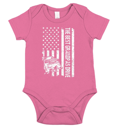 The Best Grandpas Drive Jeeps American Flag Father’s Day Short Sleeve Baby One-Piece