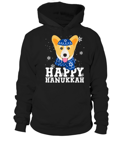 Happy Hanukkah Corgi Dog Funny Holiday Women's Hoodie