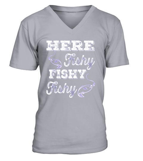 Fisherman Birthday Gift - Funny Fishing Here Men's V-Neck T-shirt