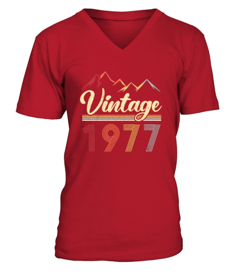 Vintage 1977 44th Birthday Retro 44 Years Old Men's V-Neck T-shirt