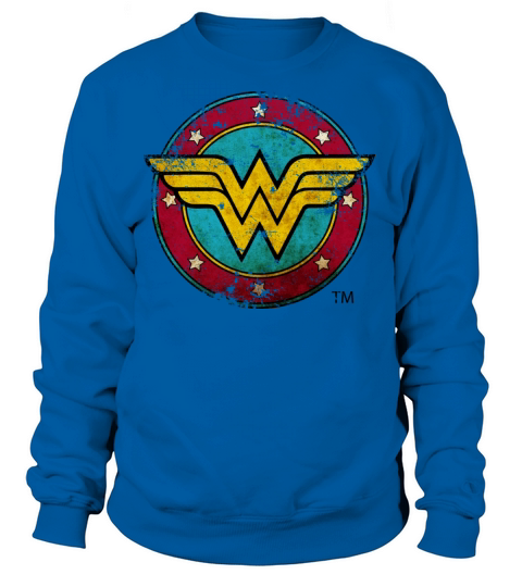 Wonder Woman Logo Distressed Women's Sweatshirt