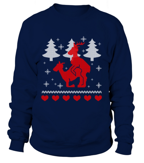 Merry Christmas fucking reindeer funny reindeer gift Ugly Women's Sweatshirt