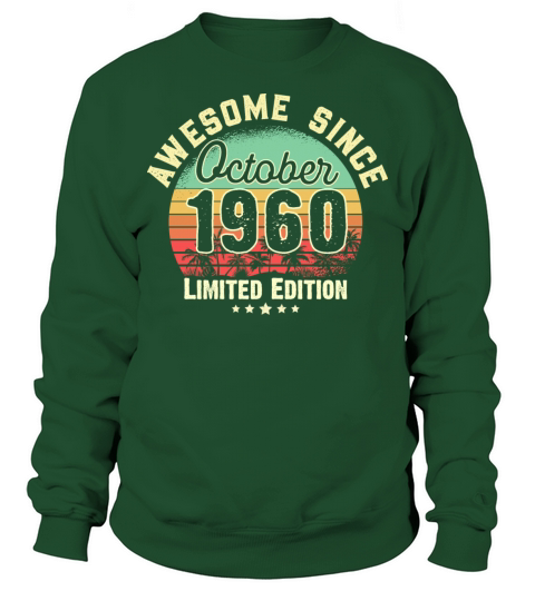 October 1960 61st Year Old Birthday Gift Retro Men's Sweatshirt
