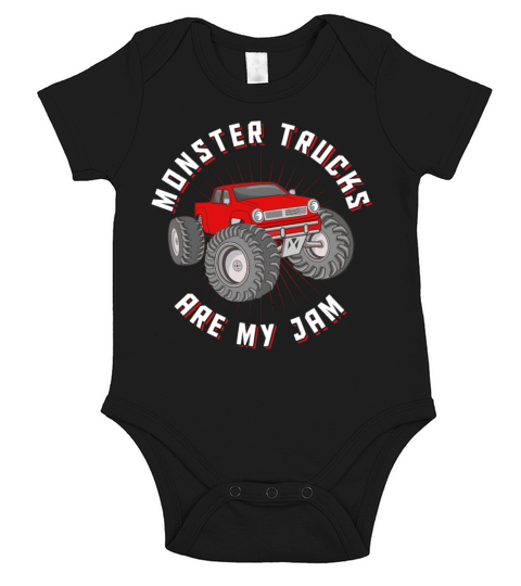 Retro Vintage Monster Trucks Aremy Short Sleeve Baby One-Piece