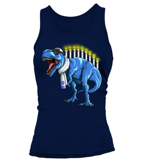 Funny Menorawrsaurus Rex Hanukkah Dinosaur Menorah Women's Tank Top