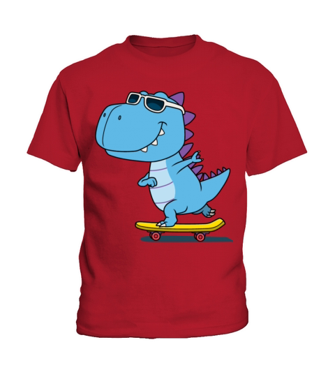 dinosaur playing skateboard Kids T-Shirt