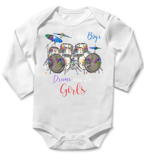 Drums Musical instrument Long Sleeve Baby One-Piece