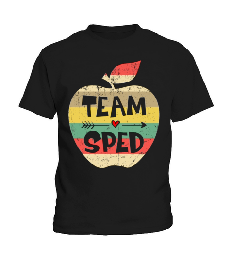 Team Sped Vintage Retro Apple Back To School Shirt Kids T-Shirt