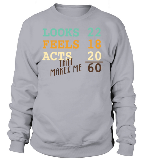 Looks 22 Feels 18 Acts 20 That Makes Me 60 Women's Sweatshirt