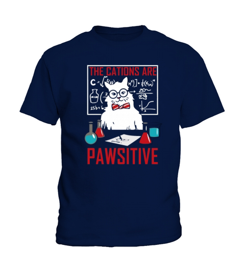 Chemistry Cat The Cation Ions Are Pawsitive Kids T-Shirt
