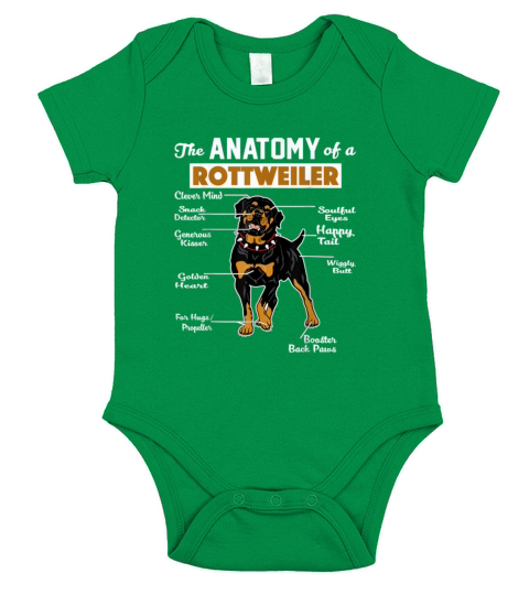 The Anatomy Of A Rottweiler Short Sleeve Baby One-Piece