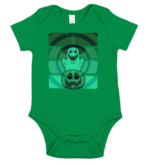 Halloween Ghost Pumpkin Funny horror Short Sleeve Baby One-Piece