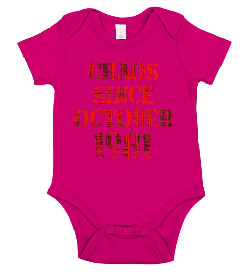Born in 1981 October 1981 40th birthday Short Sleeve Baby One-Piece