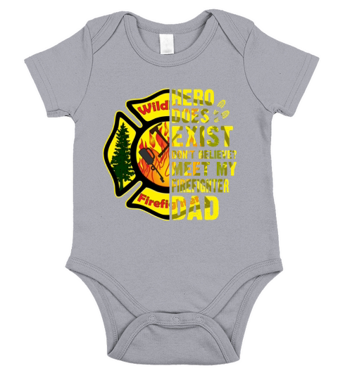 Meet My Wildland Firefighter Dad Jobs Gifts Shirts Short Sleeve Baby One-Piece