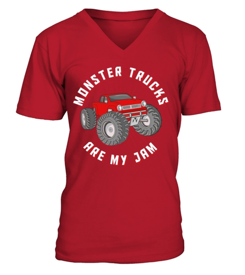 Retro Vintage Monster Trucks Aremy Men's V-Neck T-shirt
