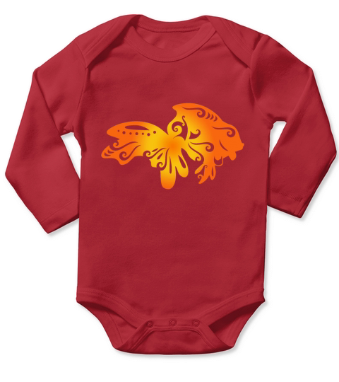 Maori Goldfish Polynesian Tribal Tattoo Gift Idea Long Sleeve Baby One-Piece