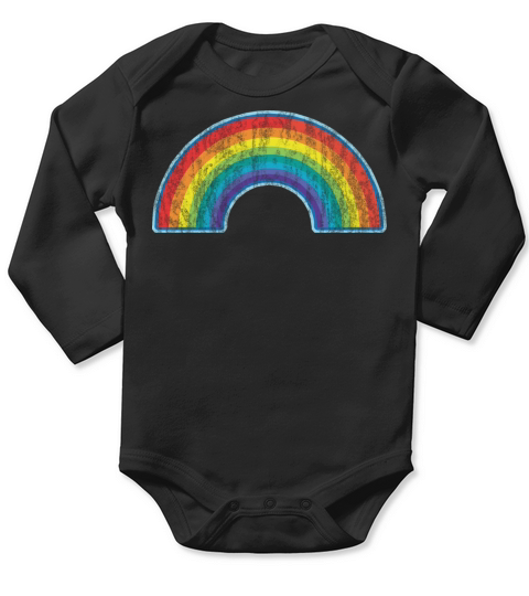 Vintage Full Rainbow Long Sleeve Baby One-Piece