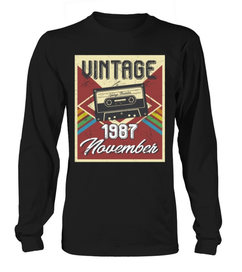31th Birthday Gifts Retro Vintage November 1987 Men's Long Sleeve