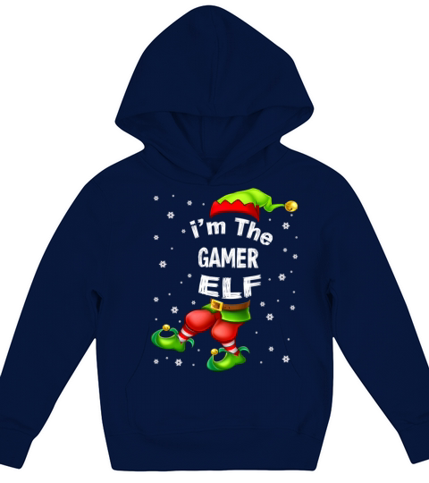 Gamer Elf Matching Family Group Christmas Pajama Kids Hoodie
