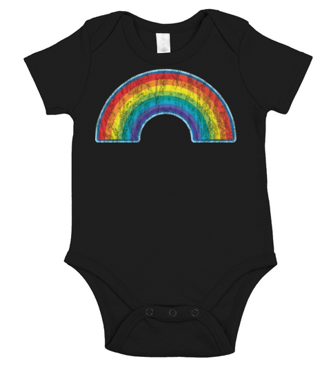 Vintage Full Rainbow Short Sleeve Baby One-Piece