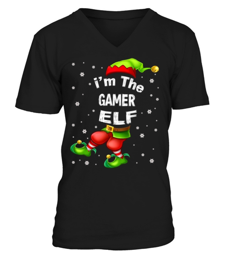 Gamer Elf Matching Family Group Christmas Pajama Men's V-Neck T-shirt