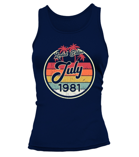 Vintage 80s July 1981 40th Birthday Gift Idea Women's Tank Top