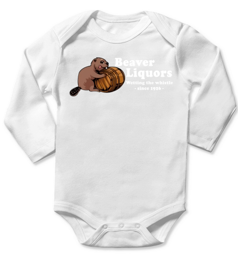 Beaver Liquors Wetting The Whistle Since 1926 Long Sleeve Baby One-Piece