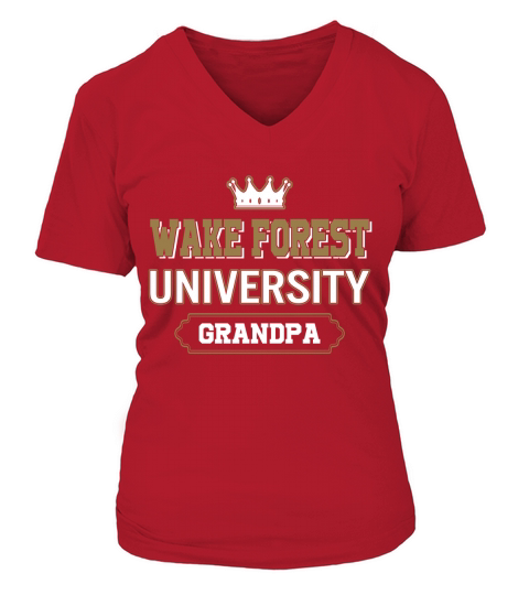 Wake Forest University Grandpa Great Gift For Grandparents V-neck T-Shirt Woman
