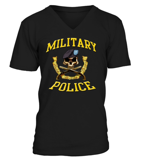 Mil Police skull pistols Men's V-Neck T-shirt