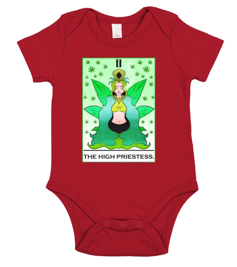 The High Priestess Funny Tarot Card Weed Short Sleeve Baby One-Piece