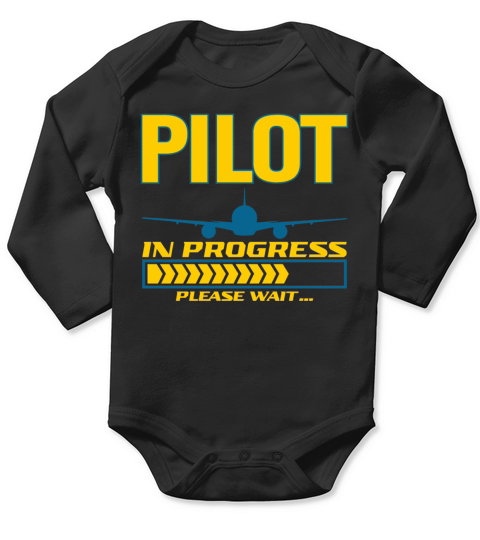 Pilot In Progress Please Wait Airport Airline Long Sleeve Baby One-Piece