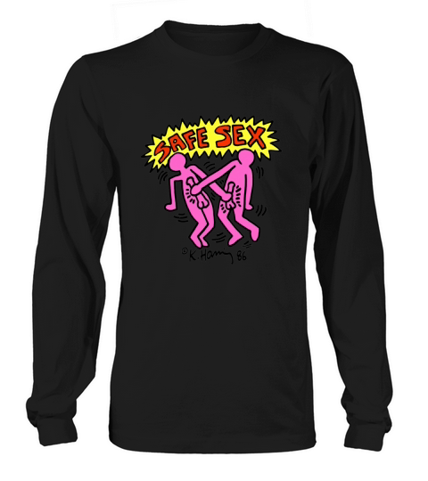 Keith Haring Safe Aids Instruction Long sleeved Unisex