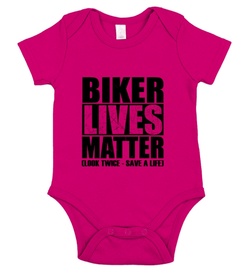 Motorcycle biker lives matter look twice save a life Short Sleeve Baby One-Piece