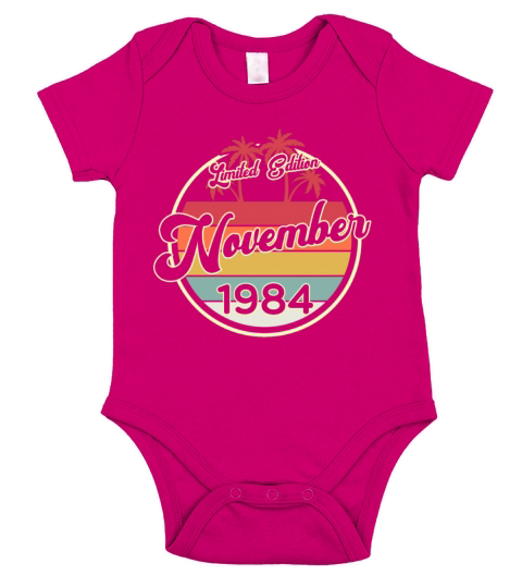 Vintage 80s November 1984 35th Birthday Gift Idea Short Sleeve Baby One-Piece