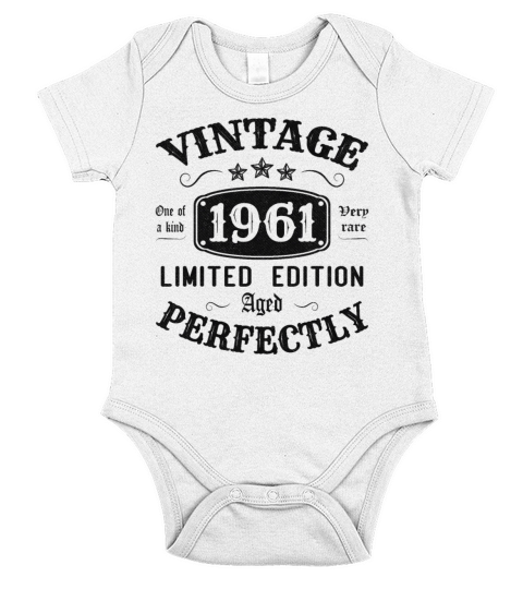 Vintage 1961 Limited Edition Aged Perfectly Short Sleeve Baby One-Piece