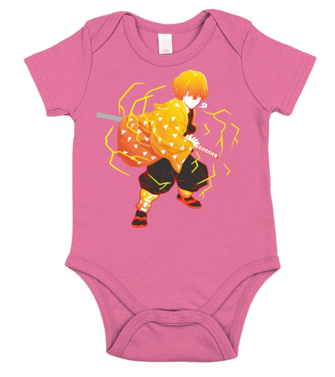 Anime Demon Slayer Kimetsu no Yaiba Zenitsu Lightn Short Sleeve Baby One-Piece
