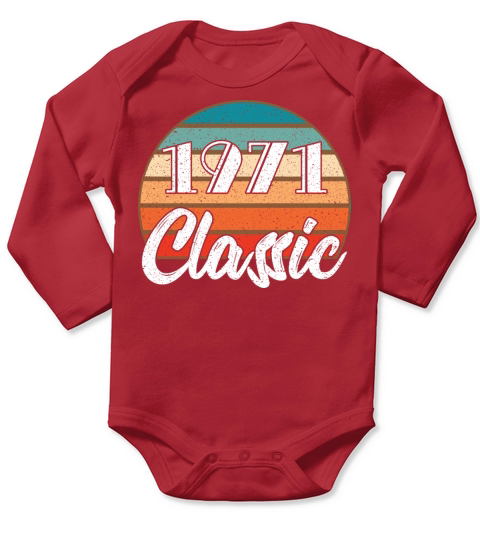 Anniversary Birthday 1971 Classic Colors Design Long Sleeve Baby One-Piece