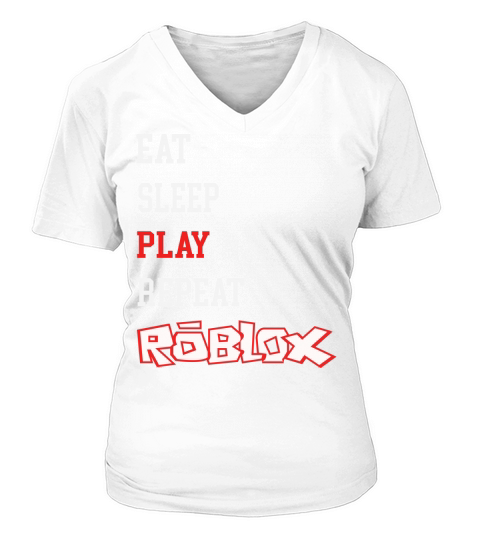 Roblox Eat Sleep Play Repeat V-neck T-Shirt Woman