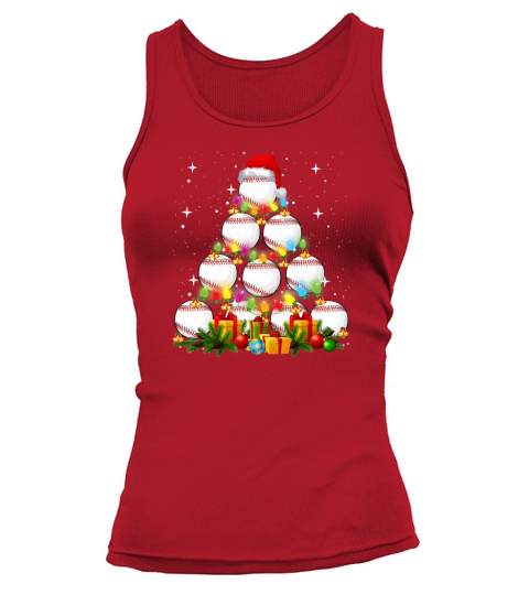 Baseball Christmas Tree Xmas Baseball Player Gift Tank top Woman
