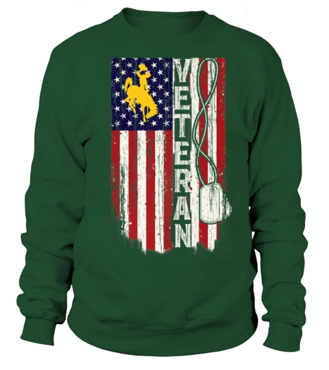 Wyoming Cowboys Veteran Veteran Flag Apparel Women's Sweatshirt