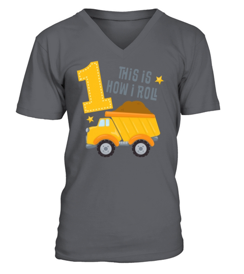 Dump Truck 1st Birthday Men's V-Neck T-shirt