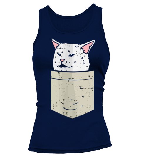 Woman Yelling At Confused White Cat Pocket Meme Fu Women's Tank Top