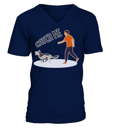 Catch me - Dog Men's V-Neck T-shirt