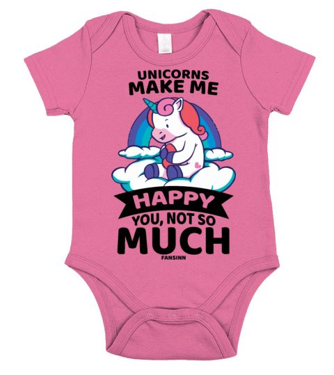 Unicorns Make Me Happy You Not So Much Short Sleeve Baby One-Piece
