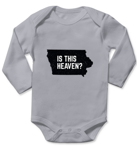 Baseball Heaven Iowa Long Sleeve Baby One-Piece