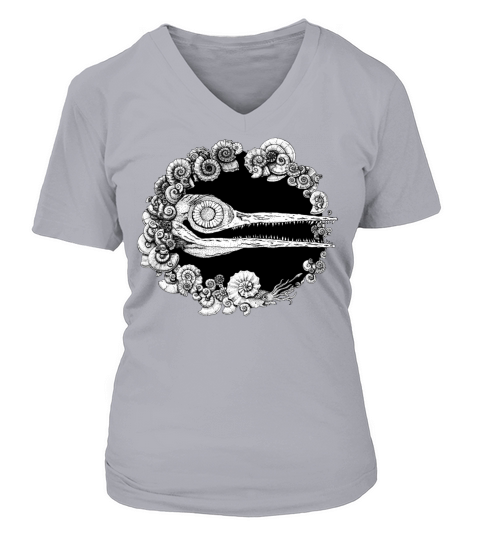 Ichthyosaurus Ammonite Geology Paleontology 1 Women's V-Neck T-shirt