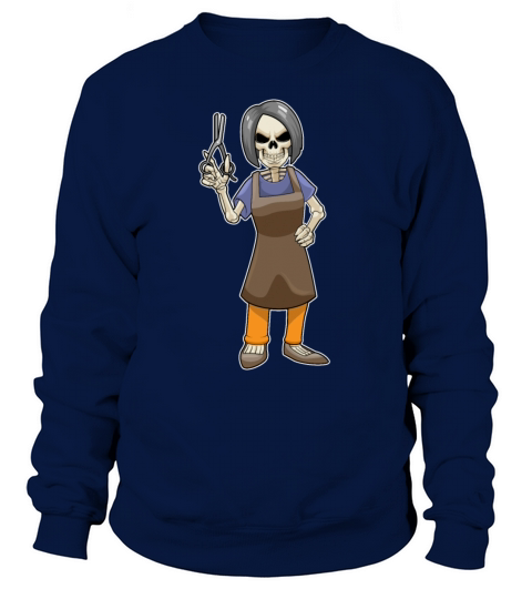 Skeleton as Hairdresser with Scissors Women's Sweatshirt